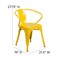 Flash Furniture Yellow Metal Stack Chair with Teak Poly Resin Seat CH-31270-YL-PL1T-GG - alternate 2